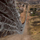 Nogales Border Wall and concertina Wire